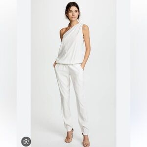 Ramy Brook Silk Lulu One Shoulder Silk Jumpsuit - Ivory - Small - NEW